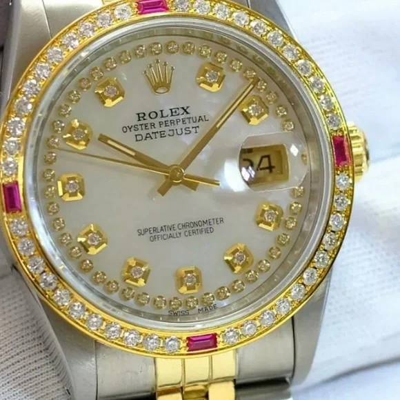 Sold!! Rolex Datejust Diamond Ruby Bezel 36mm Watch Unisex - Picture 9 of 13